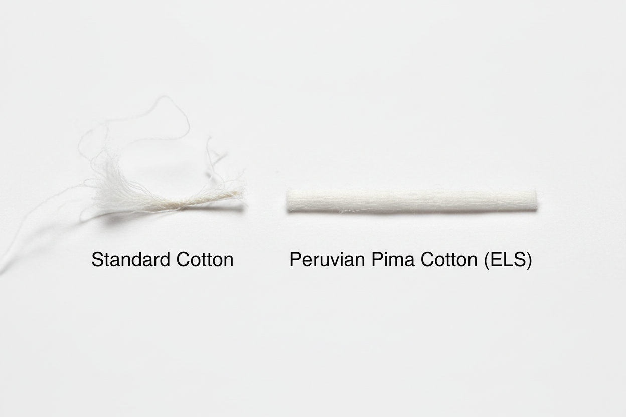 long cotton fibre and a short cotton fibre