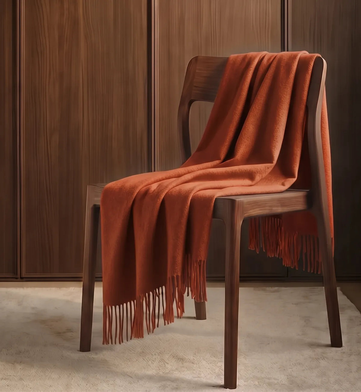 Baby Alpaca Wool Blanket – Rust