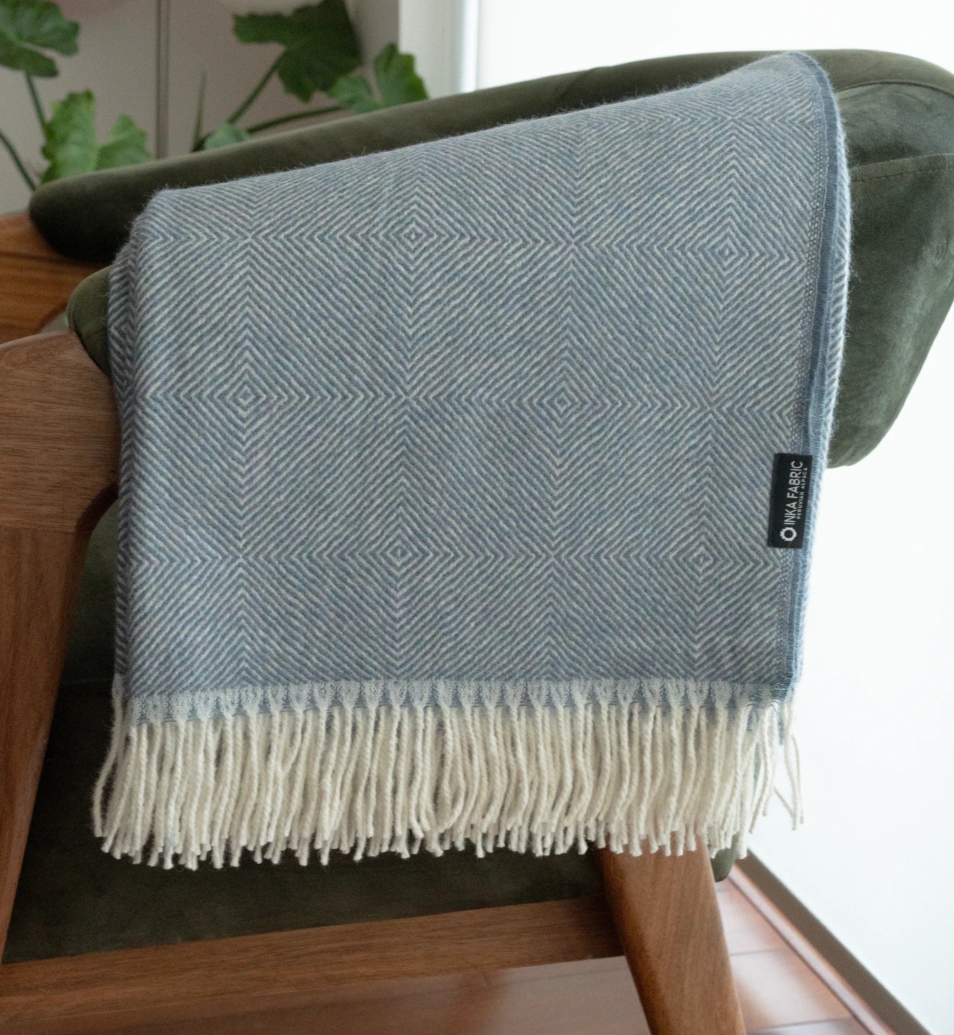 alpaca blanket blue