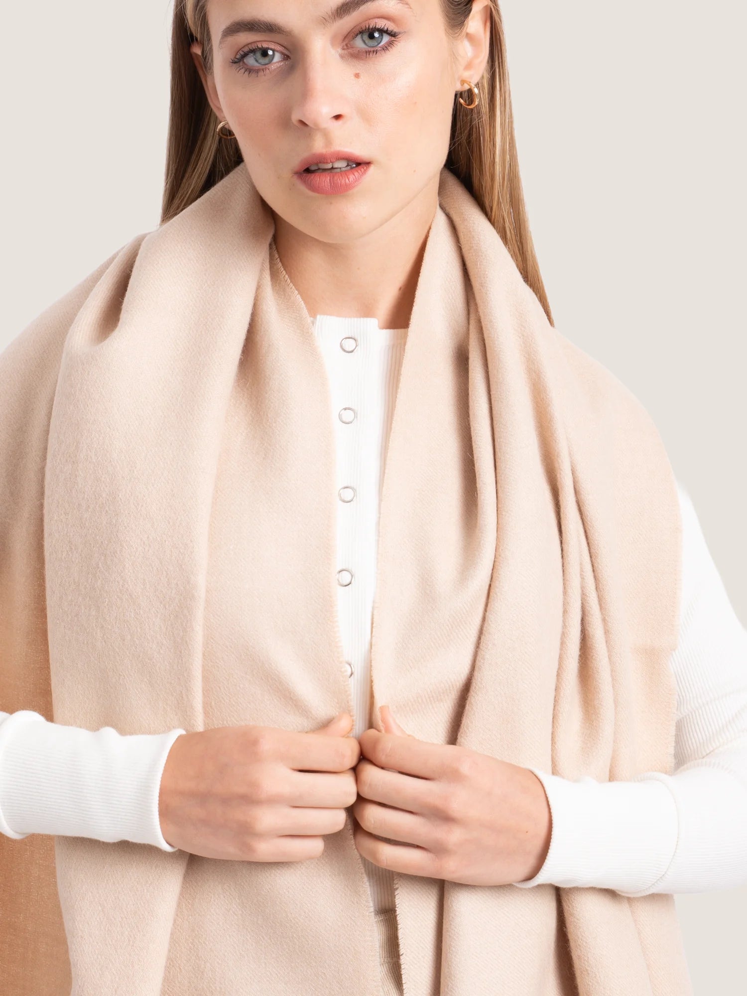 alpaca shawl made in peru color beige