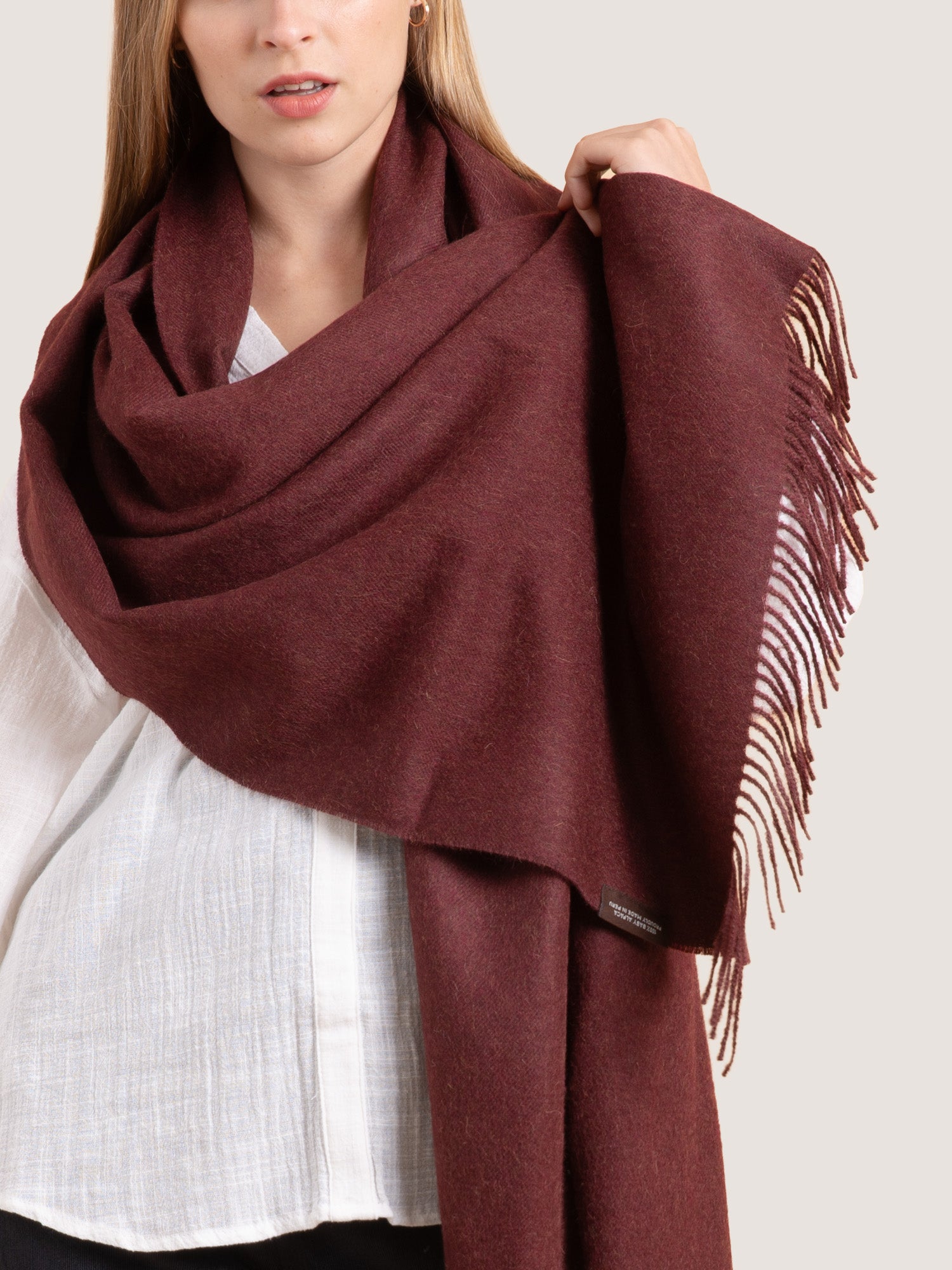 alpaca shawl made in peru sold in london