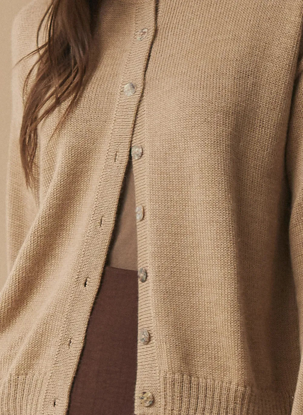 Baby Alpaca Cardigan — Camel