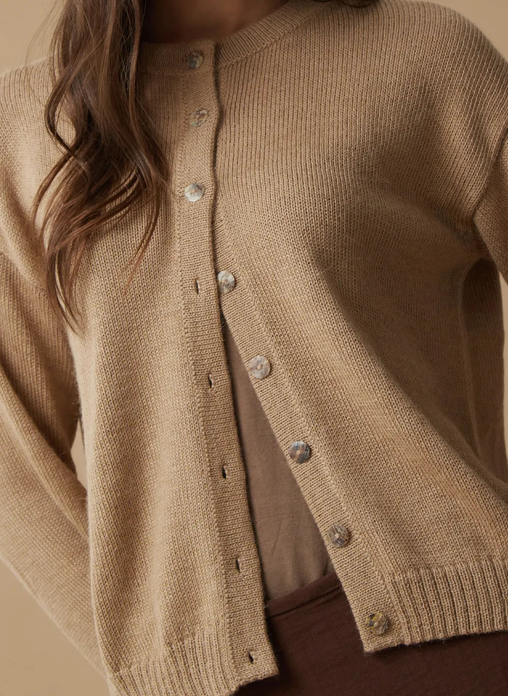 Baby Alpaca Cardigan — Camel