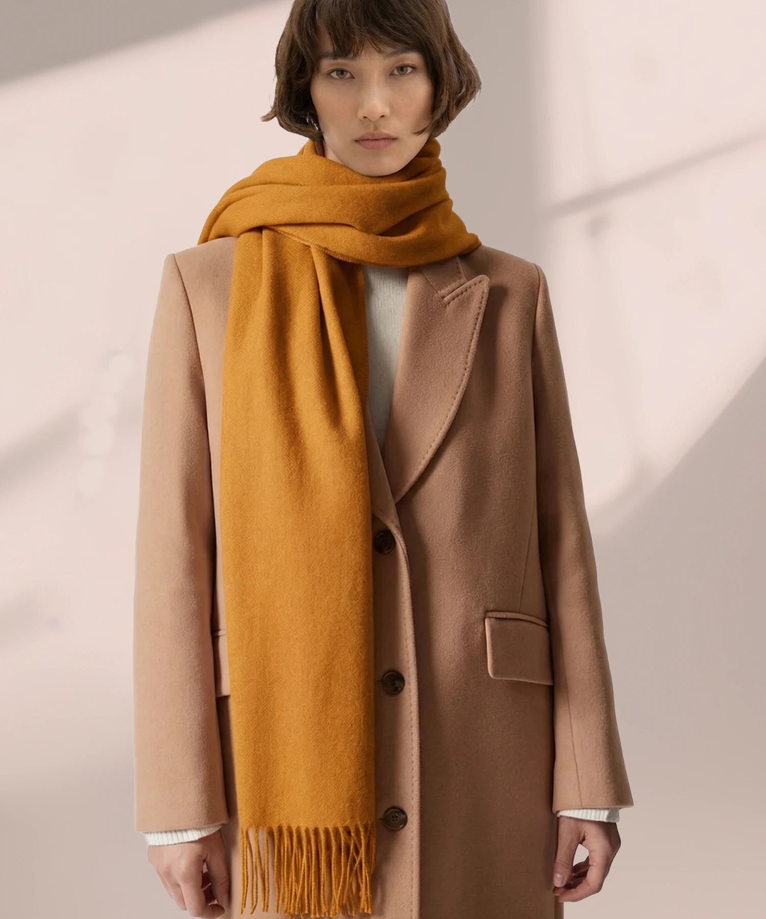 alpaca scarf color curry