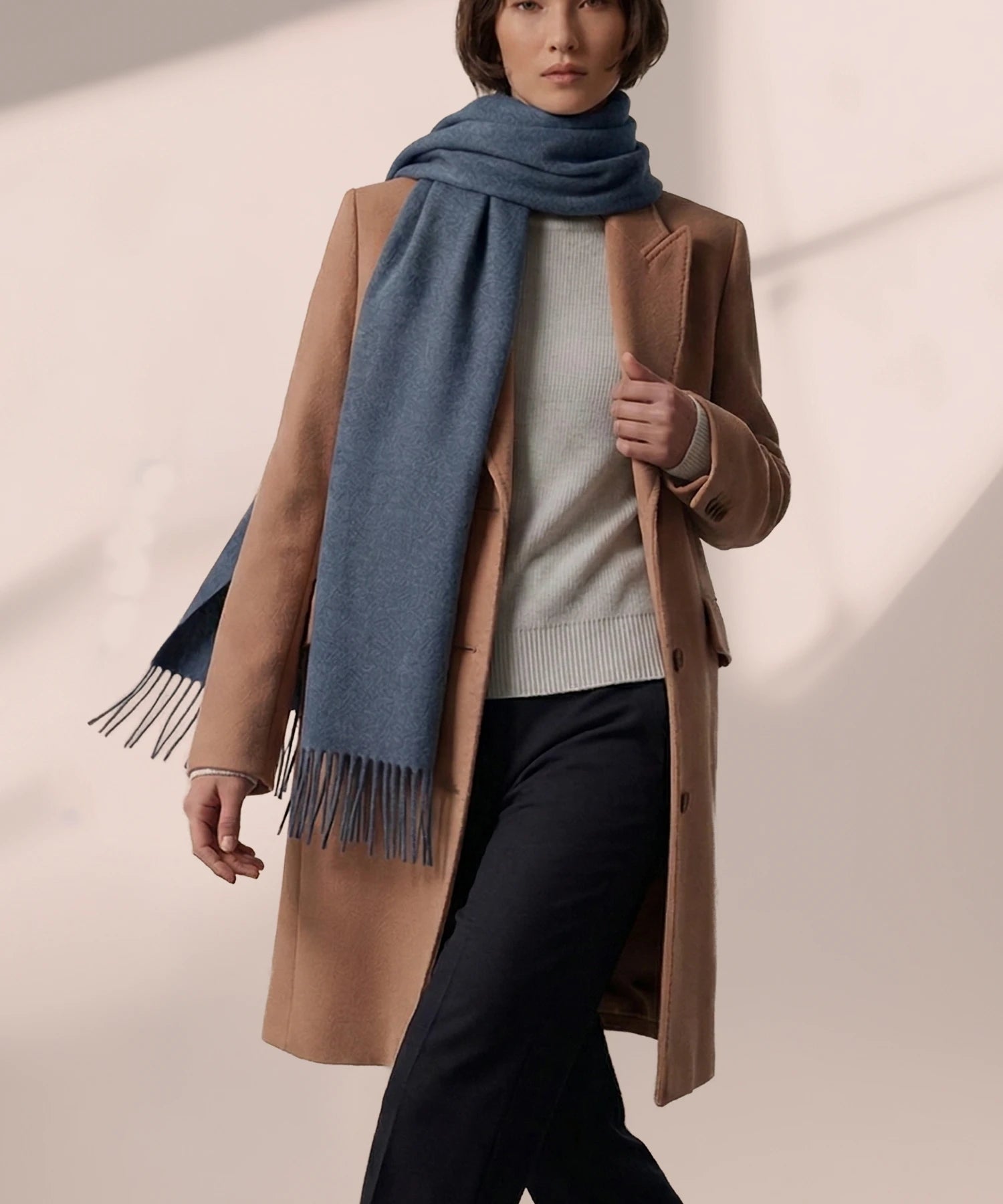 alpaca scarf color azul