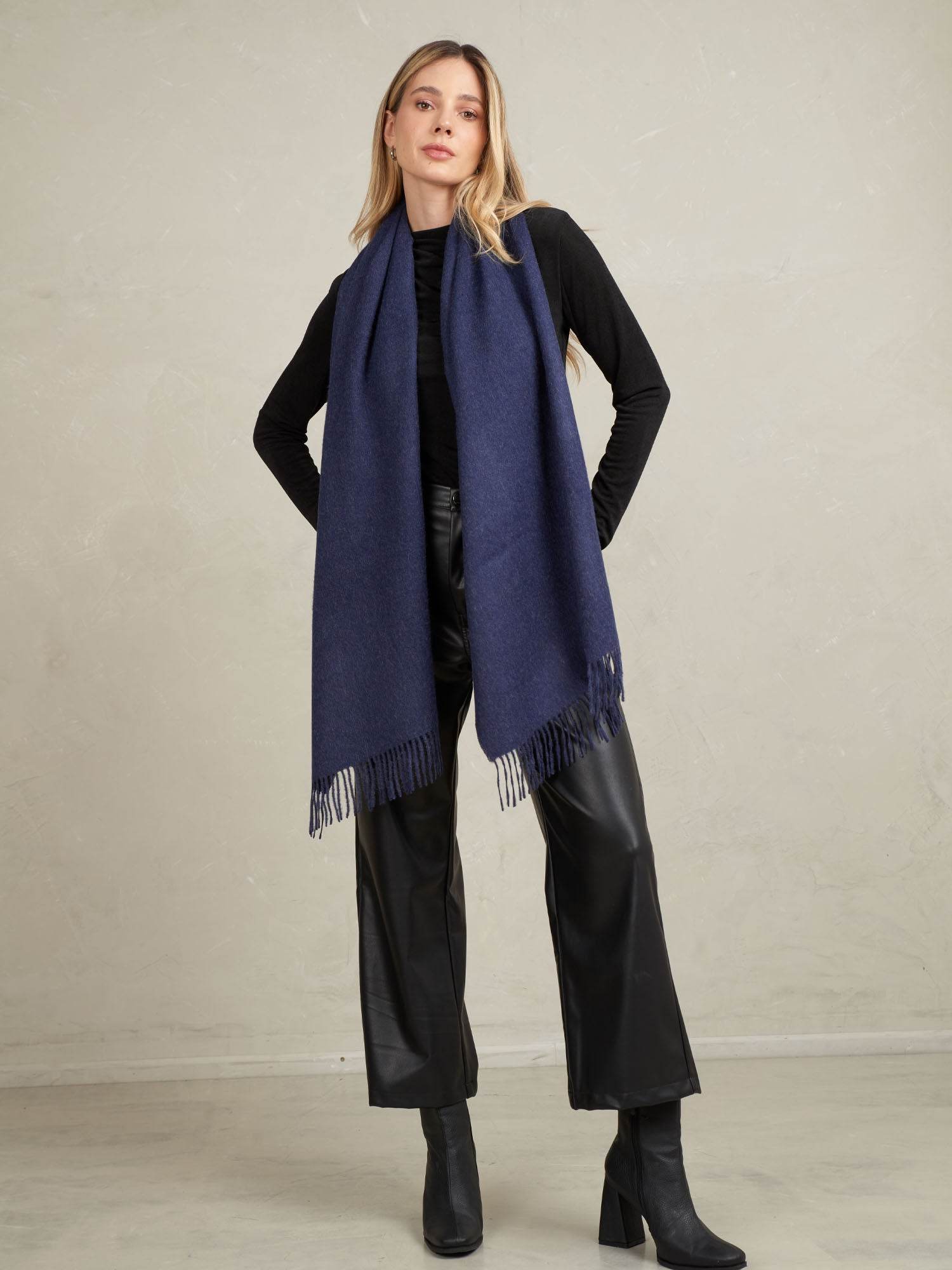 BABY ALPACA SHAWL - DEEP OCEAN - INKA FABRIC, Alpaca & Pima Cotton