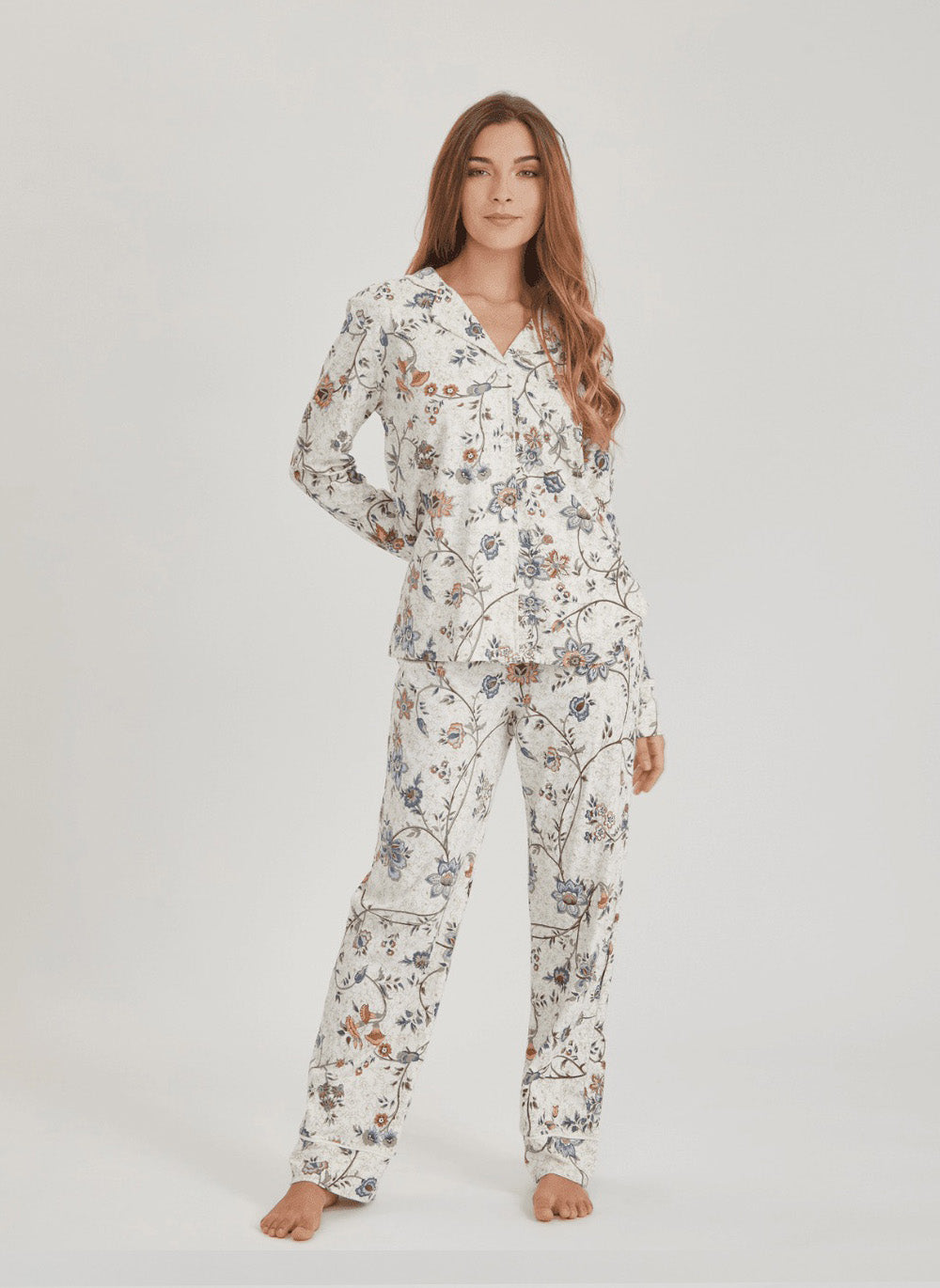 Peruvian Pima Cotton Pyjama - Print Flowers