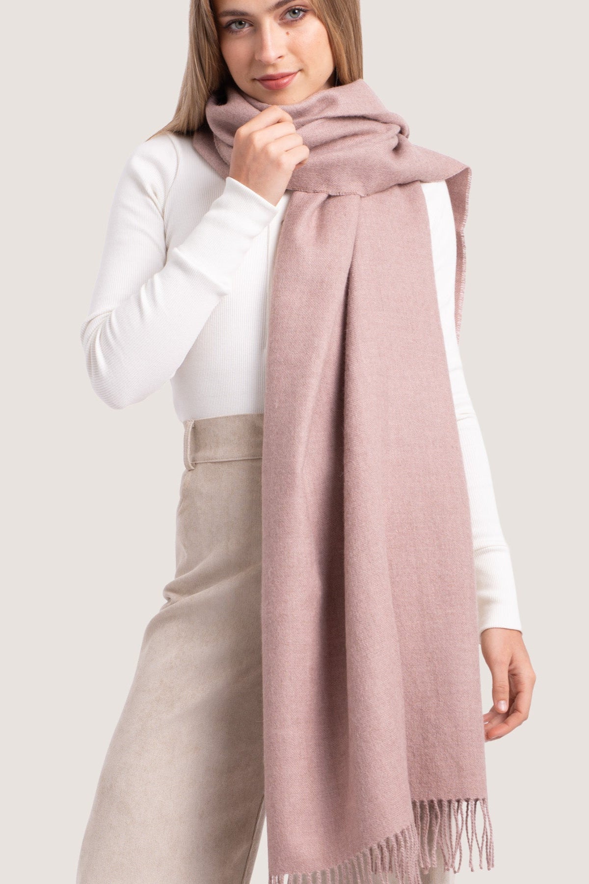 BABY ALPACA WOOL SHAWL DUSTY PINK