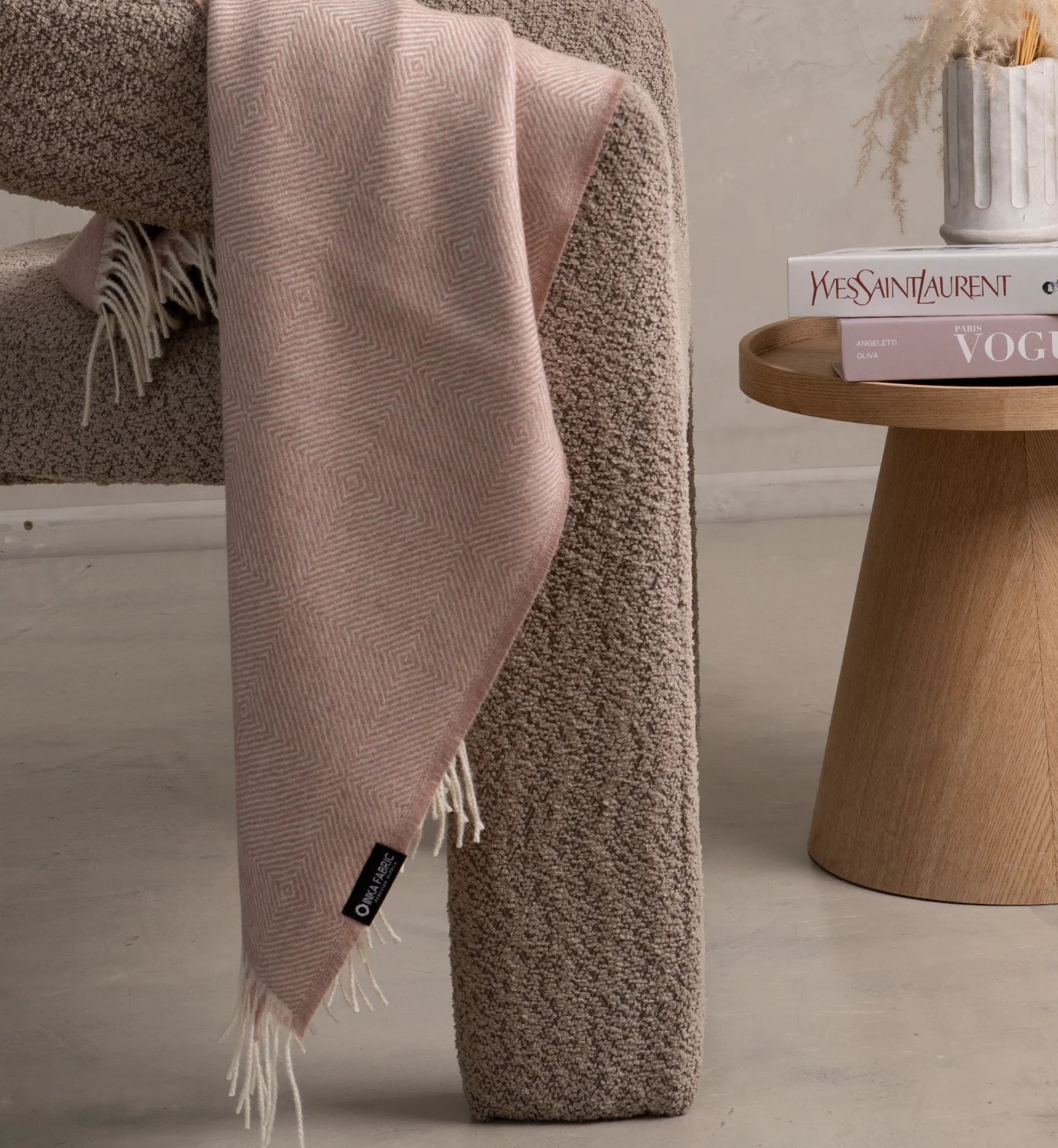 dusty pink blanket
