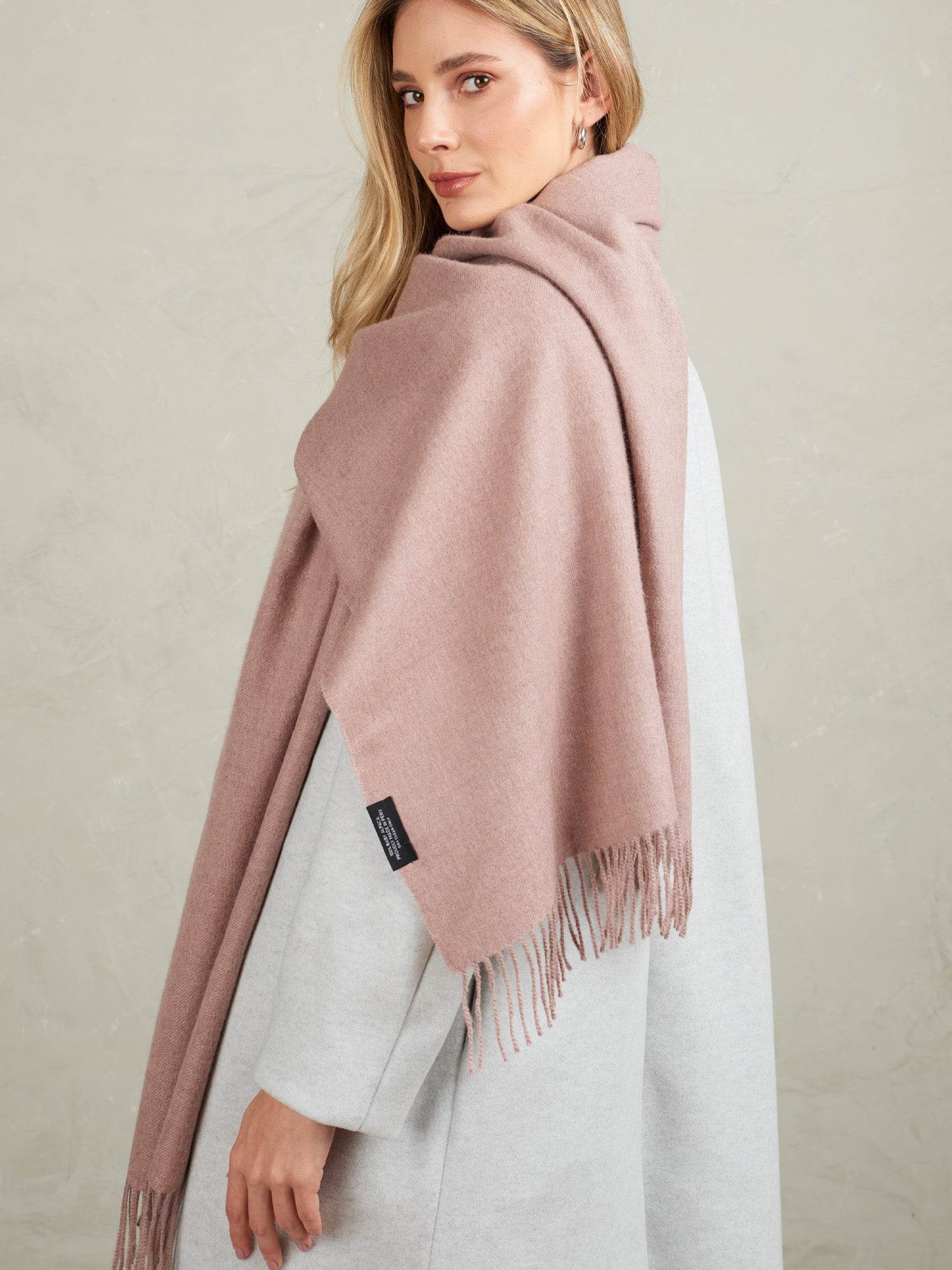 BABY ALPACA SHAWL - DUSTY PINK - INKA FABRIC, Alpaca & Pima Cotton