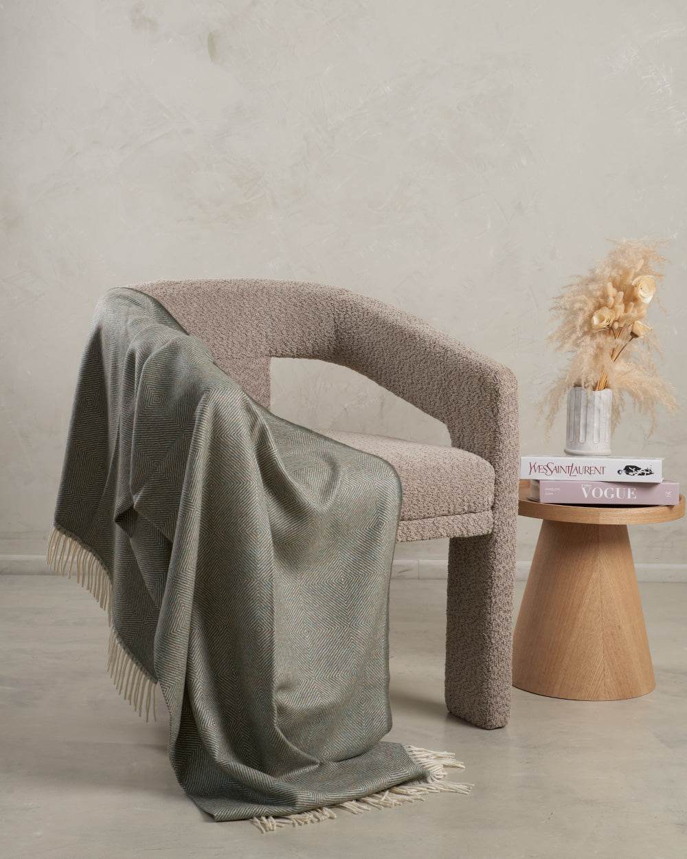 PREMIUM BABY ALPACA BLANKET - MOSS GREEN - INKA FABRIC, Alpaca & Pima Cotton