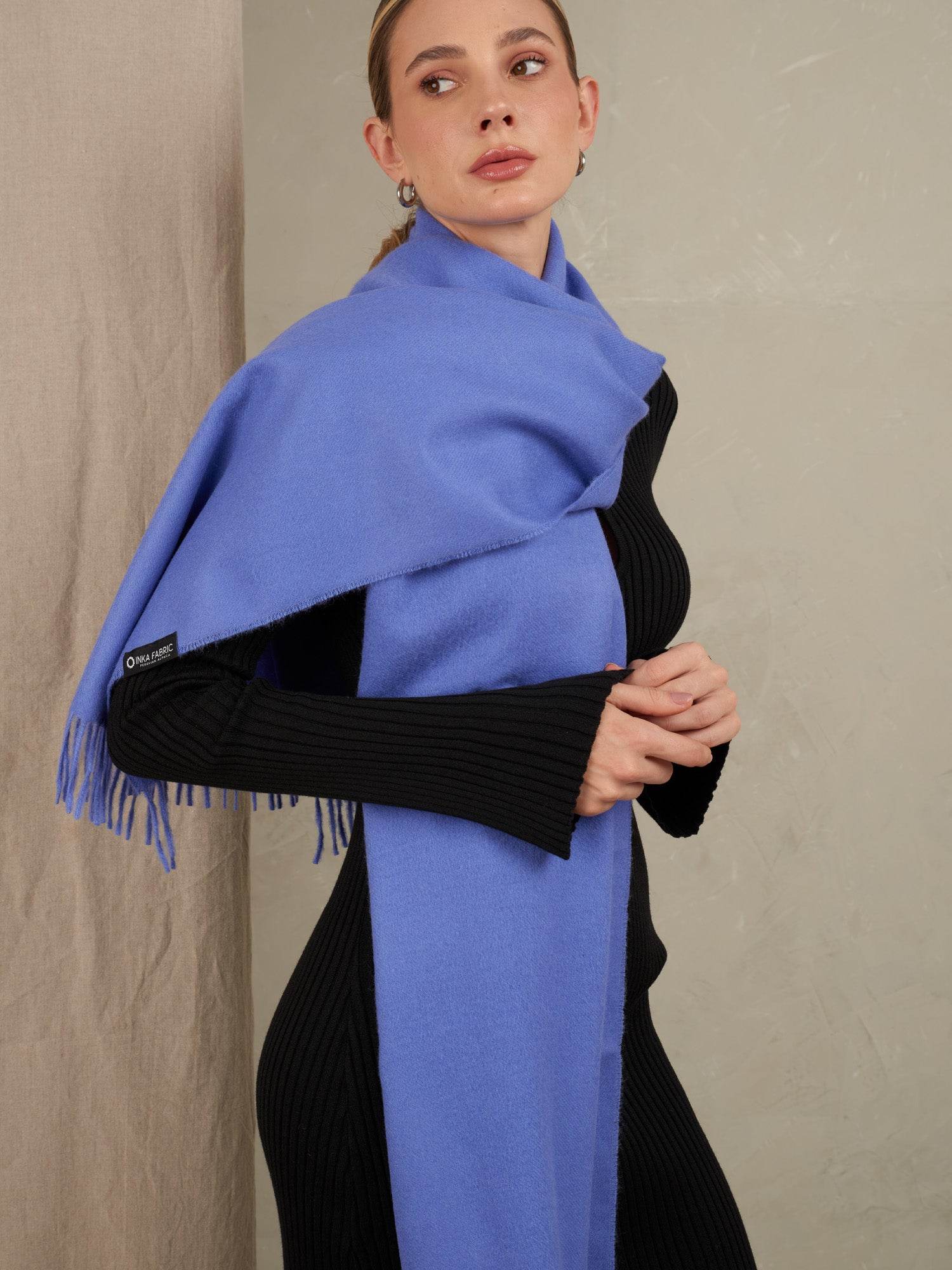 BABY ALPACA SHAWL - LAVENDER - INKA FABRIC, Alpaca & Pima Cotton