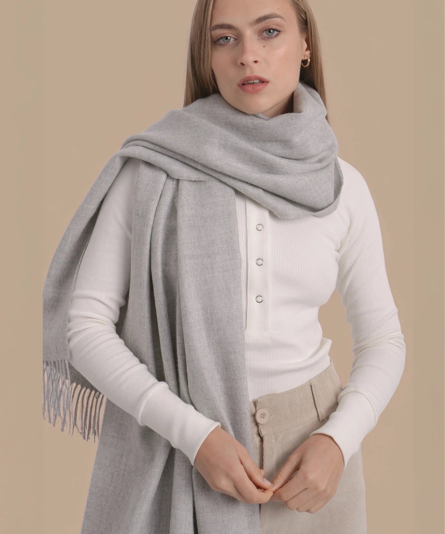 alpaca scarf grey