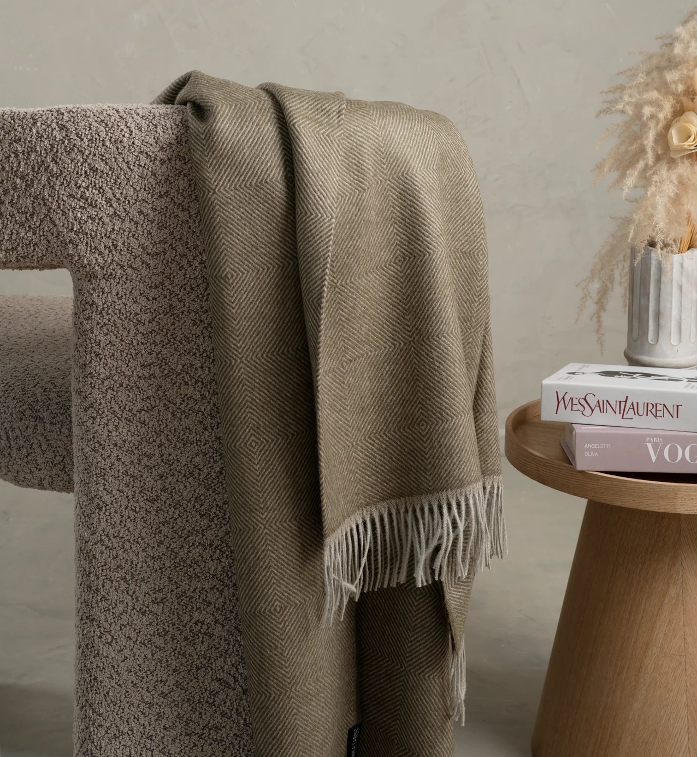 olive green alpaca blanket