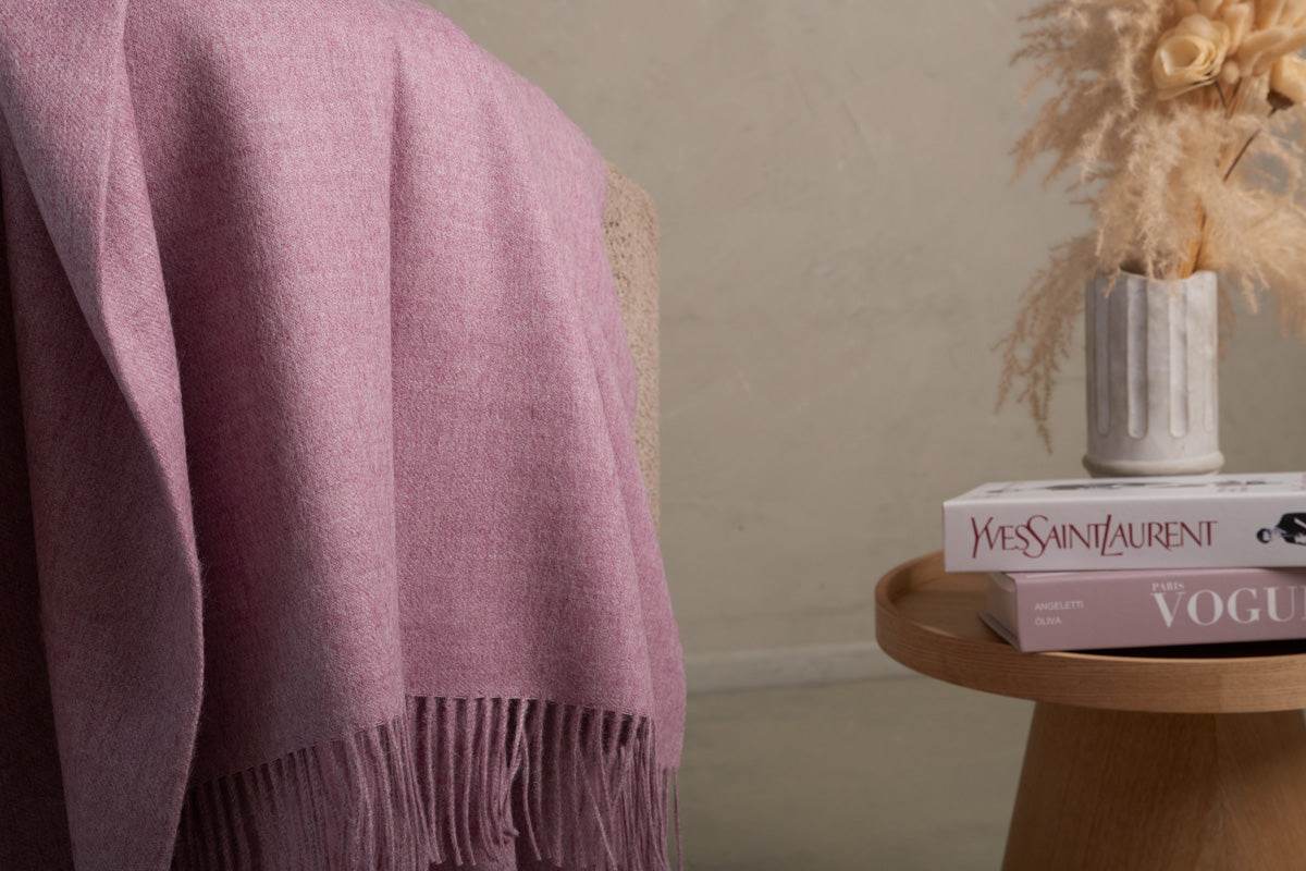 BABY ALPACA BLANKET / ORCHID PINK - INKA FABRIC, Alpaca & Pima Cotton