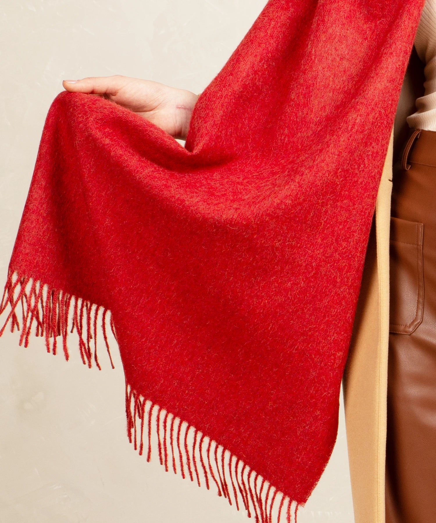 alpaca scarf color red