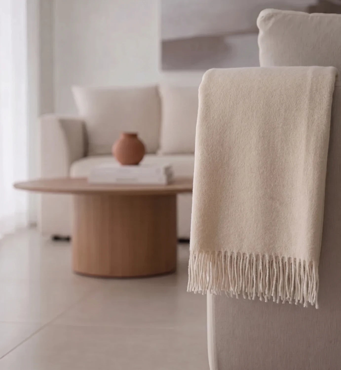 BABY ALPACA BLANKET / LATTE BEIGE