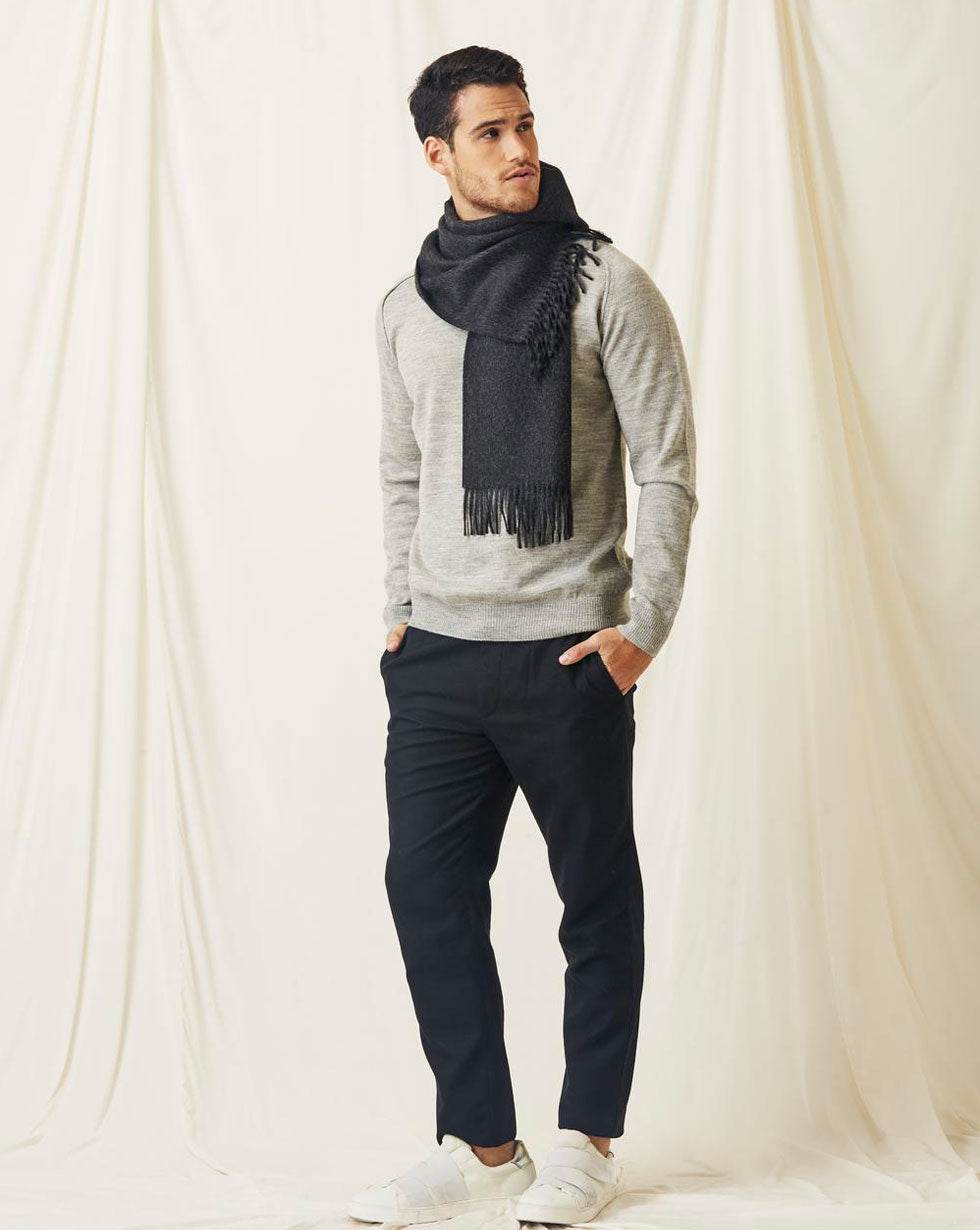 ALPACA SCARF - CHARCOAL - INKA FABRIC, Alpaca & Pima Cotton