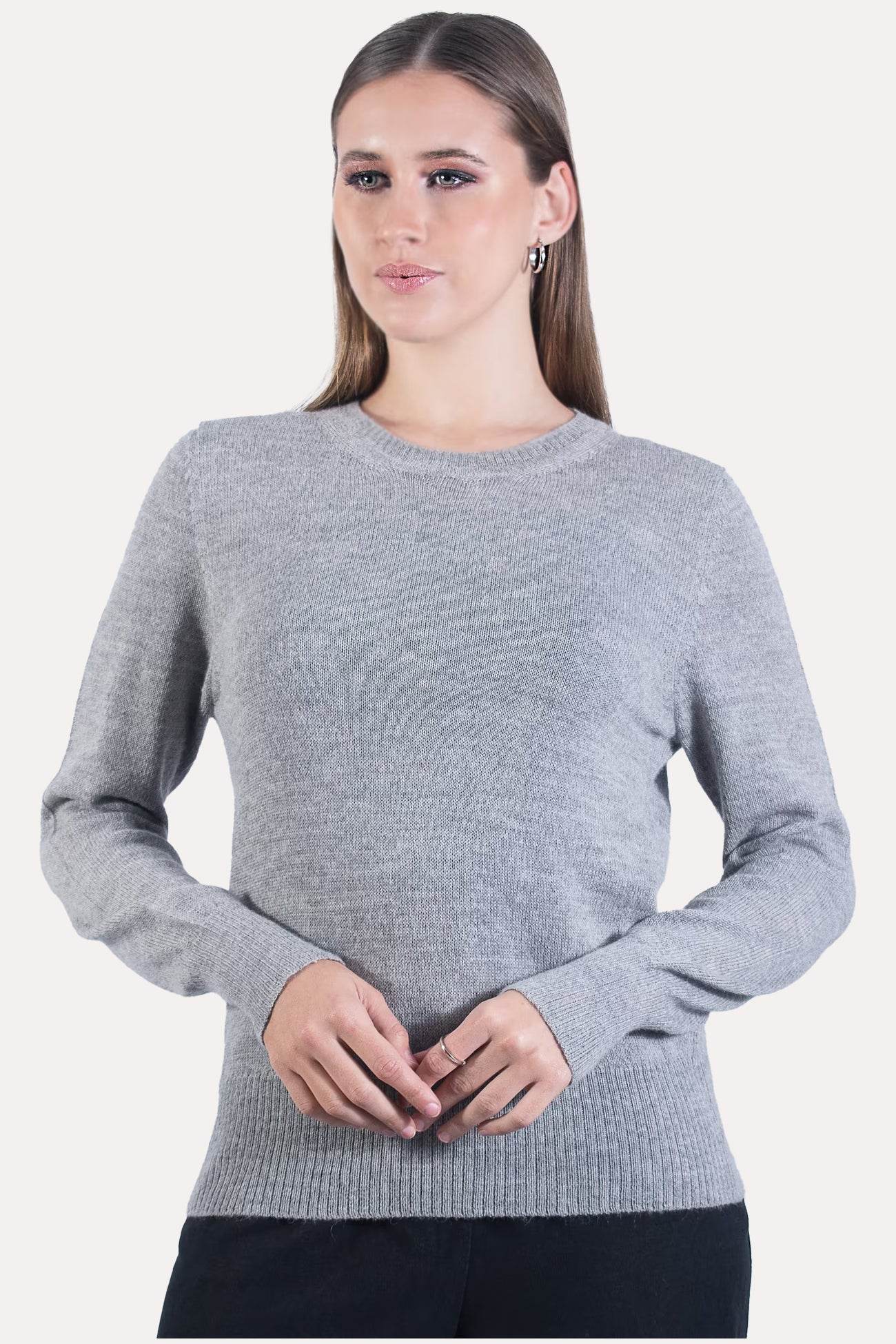 Grey Alpaca Jumper - INKA FABRIC, Alpaca & Pima Cotton