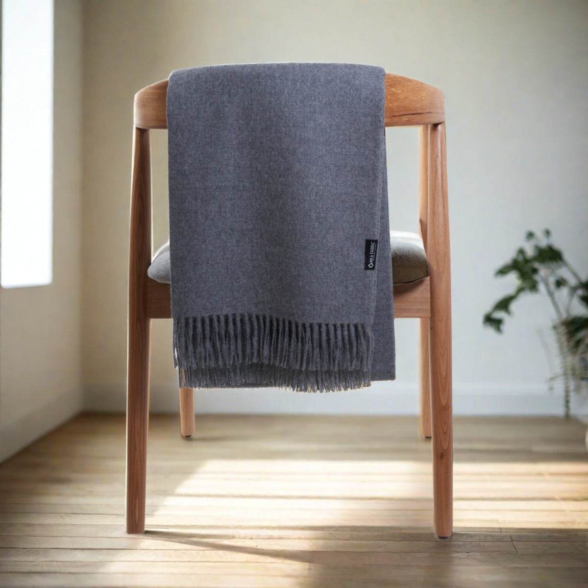 BABY ALPACA BLANKET / GREY - INKA FABRIC, Alpaca & Pima Cotton