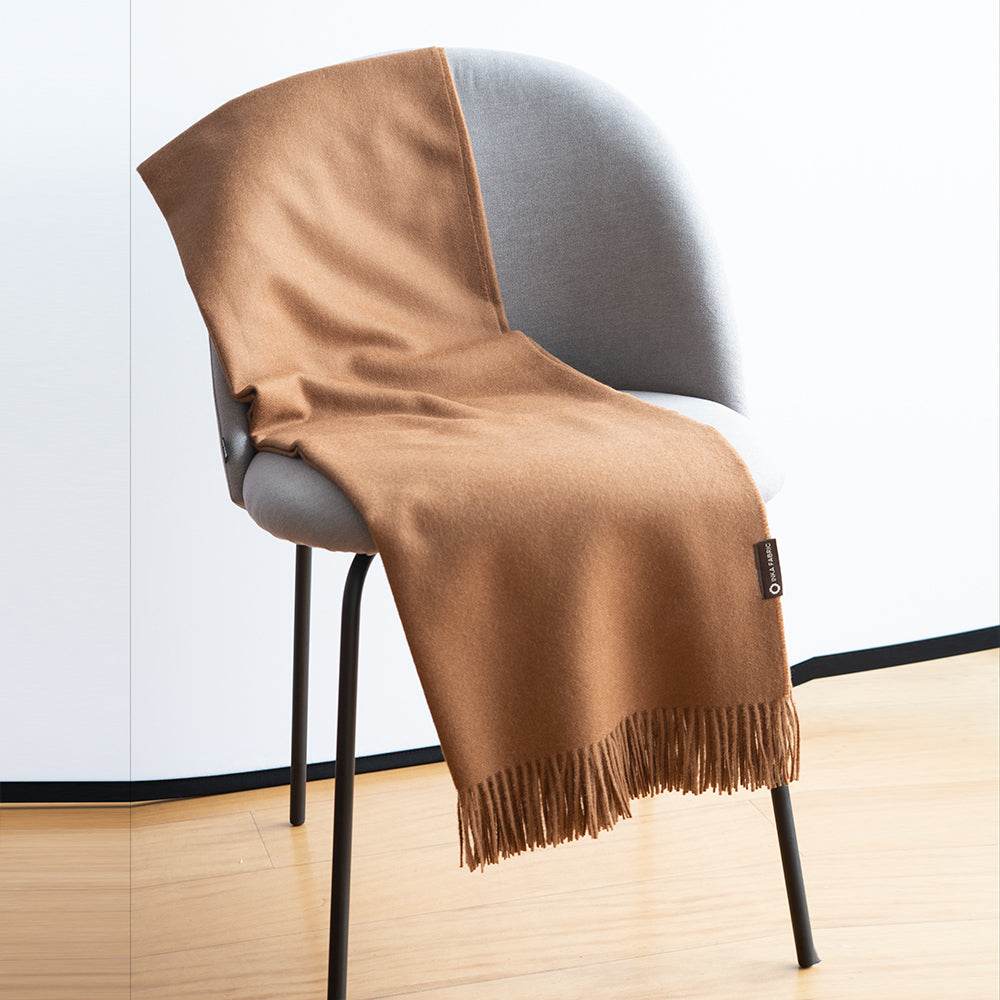 BABY ALPACA BLANKET / CAMEL - INKA FABRIC, Alpaca & Pima Cotton