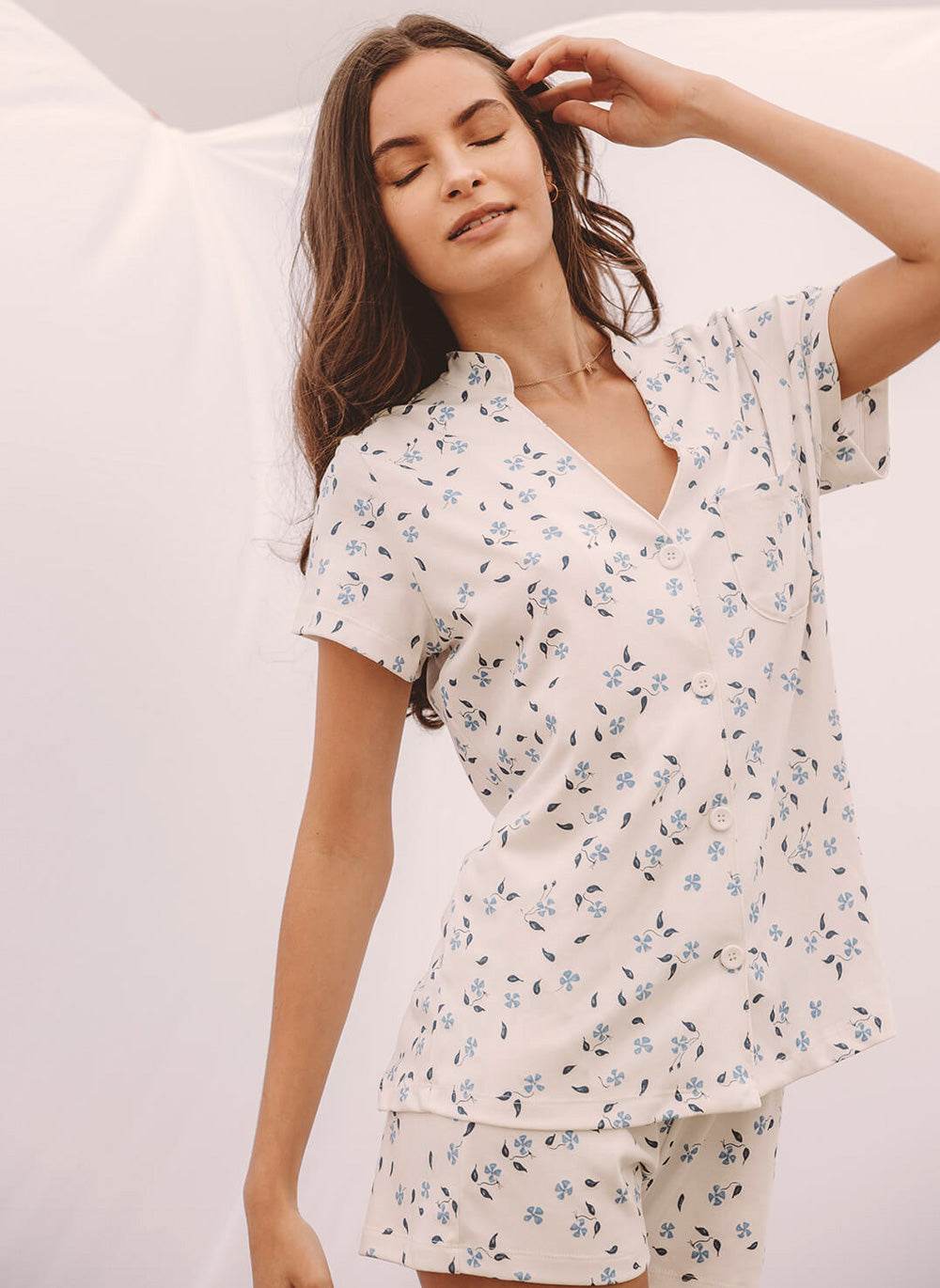 Peruvian Pima Cotton Pyjama - Lili Print - INKA FABRIC, Alpaca & Pima Cotton