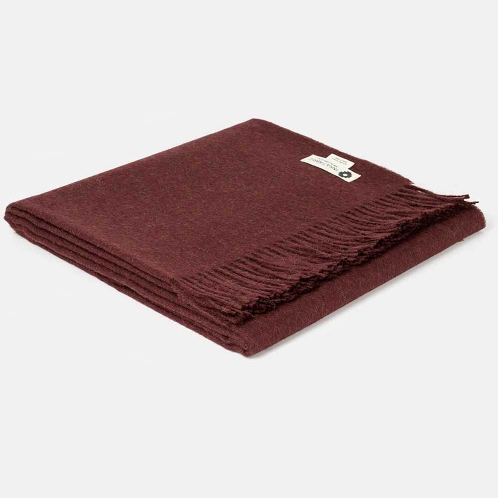 BABY ALPACA BLANKET / BORDEAUX RED - INKA FABRIC, Alpaca & Pima Cotton