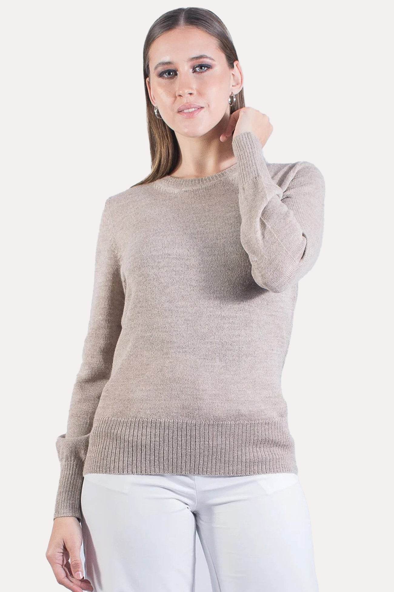 Sand Alpaca Jumper - INKA FABRIC, Alpaca & Pima Cotton