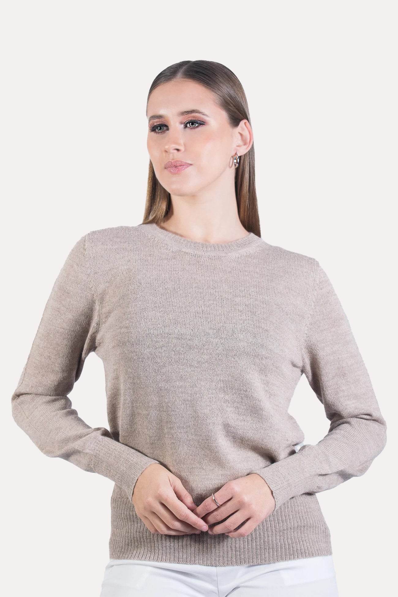 Sand Alpaca Jumper - INKA FABRIC, Alpaca & Pima Cotton