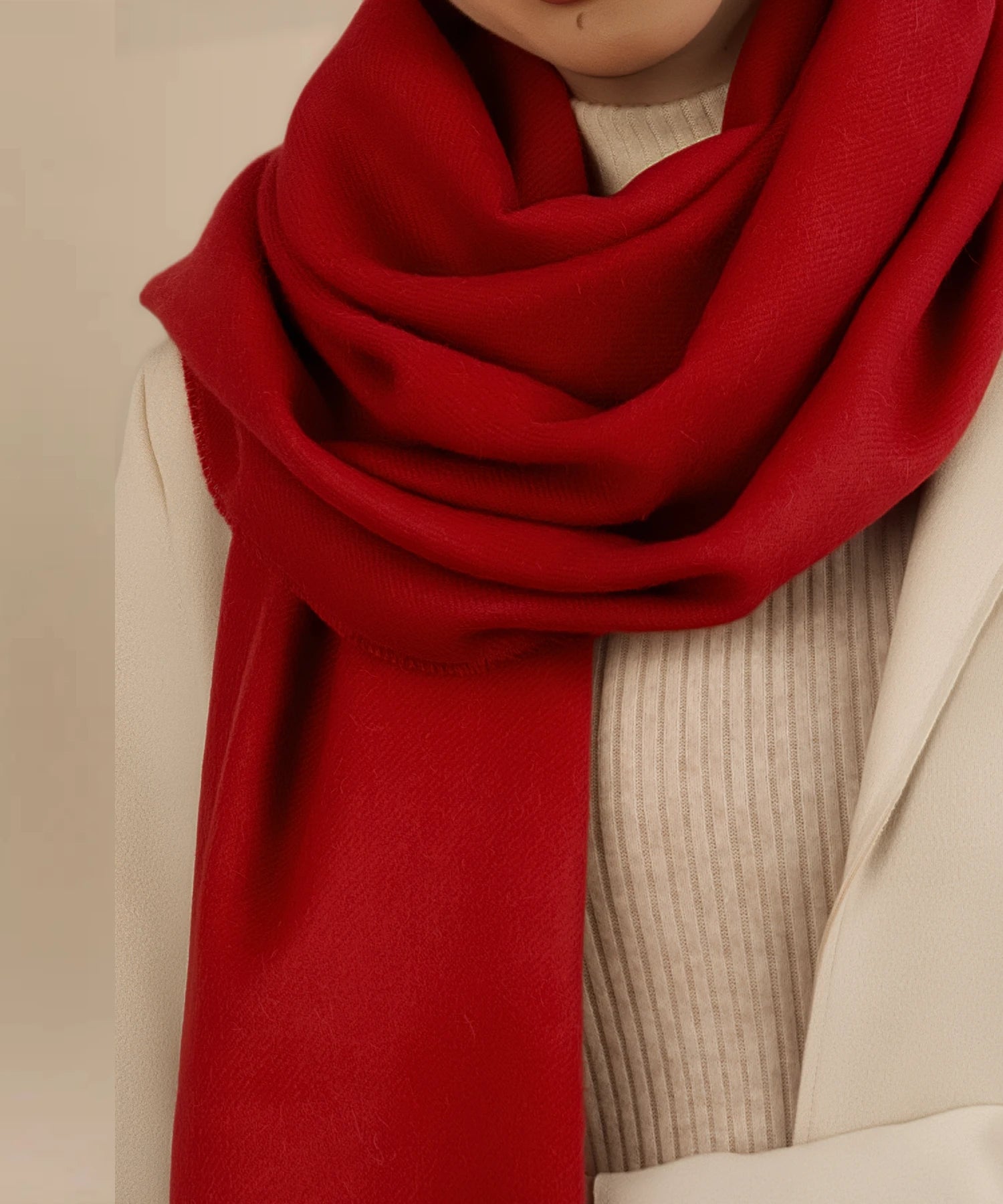 BABY ALPACA SHAWL - SAILOR RED