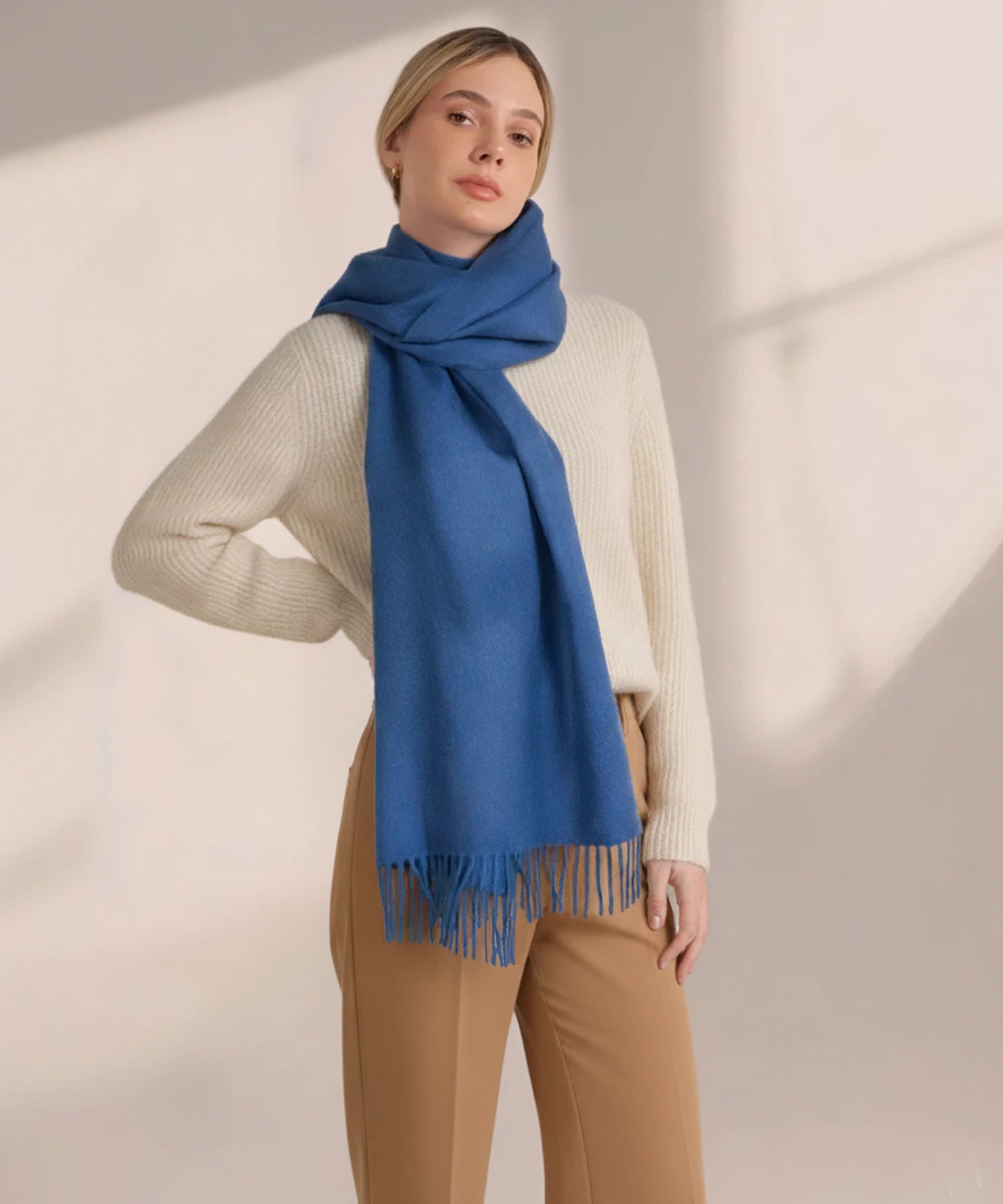 BABY ALPACA SHAWL - BLUE