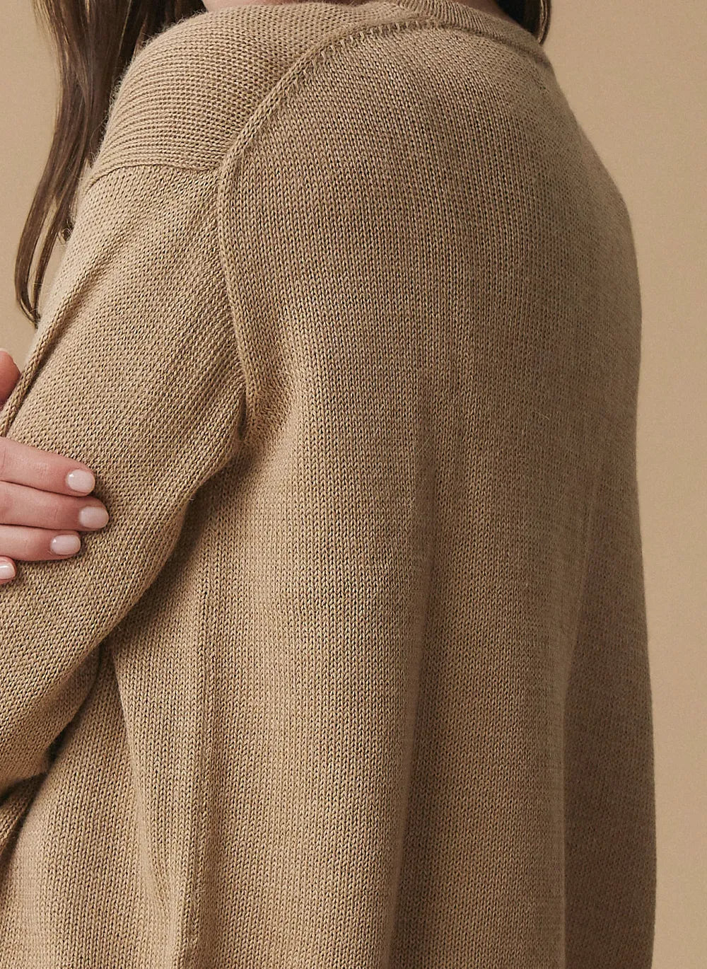 Baby Alpaca Cardigan — Camel