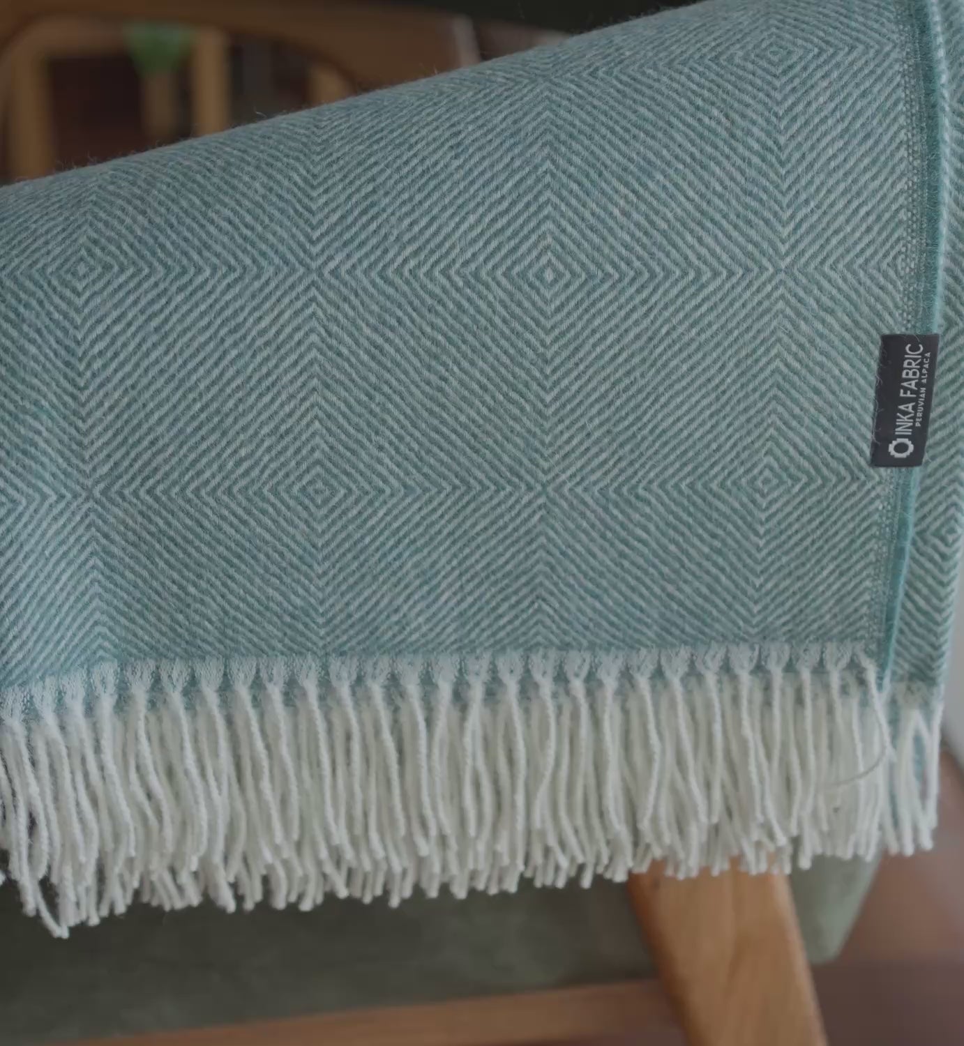 alpaca blanket teal 