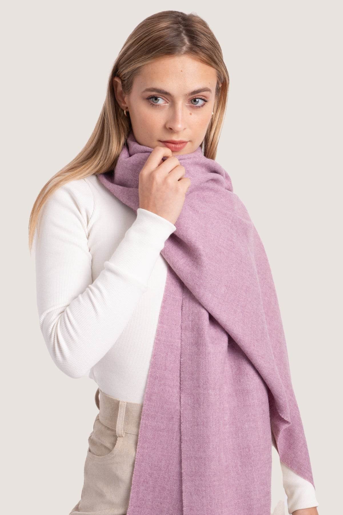 BABY ALPACA SHAWL - ORCHID - INKA FABRIC, Alpaca & Pima Cotton 