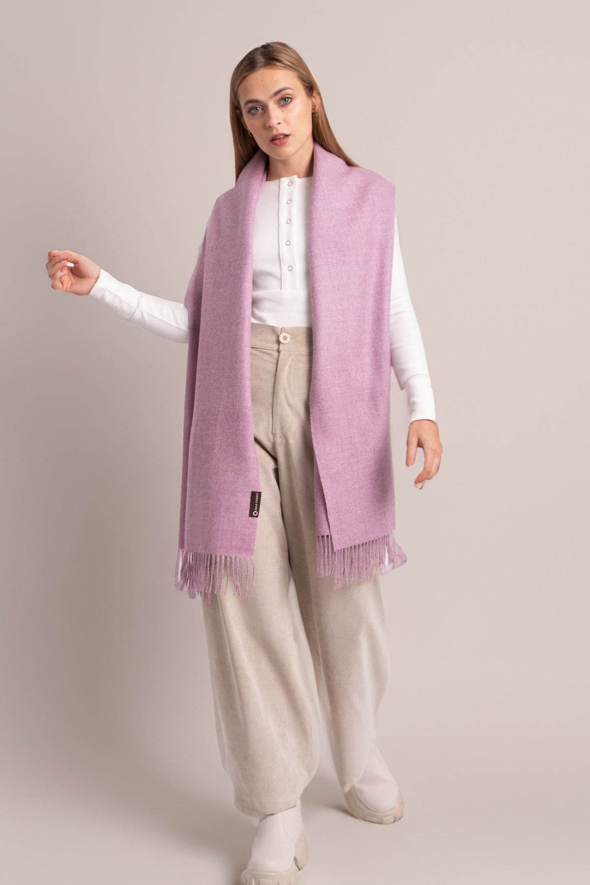 BABY ALPACA SHAWL - ORCHID - INKA FABRIC, Alpaca & Pima Cotton 