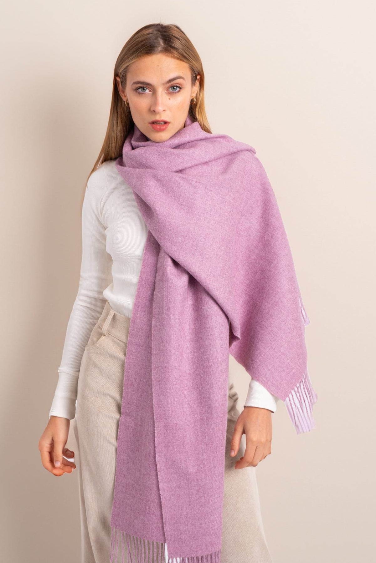 BABY ALPACA SHAWL - ORCHID - INKA FABRIC, Alpaca & Pima Cotton 