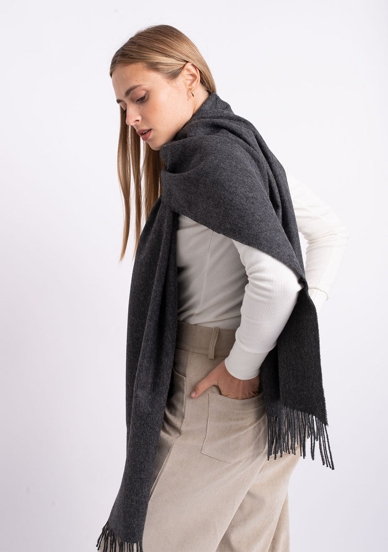 charcoal alpaca shawl 