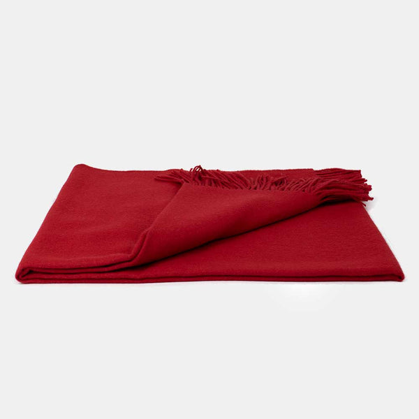 carmine red alpaca blanket