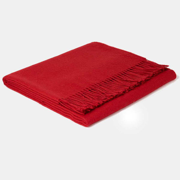 carmine red alpaca blanket